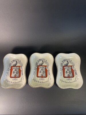 K & G Luneville Trinket Butter Pat Dish La Tour Darger 1582 France Set Of 3-Chip