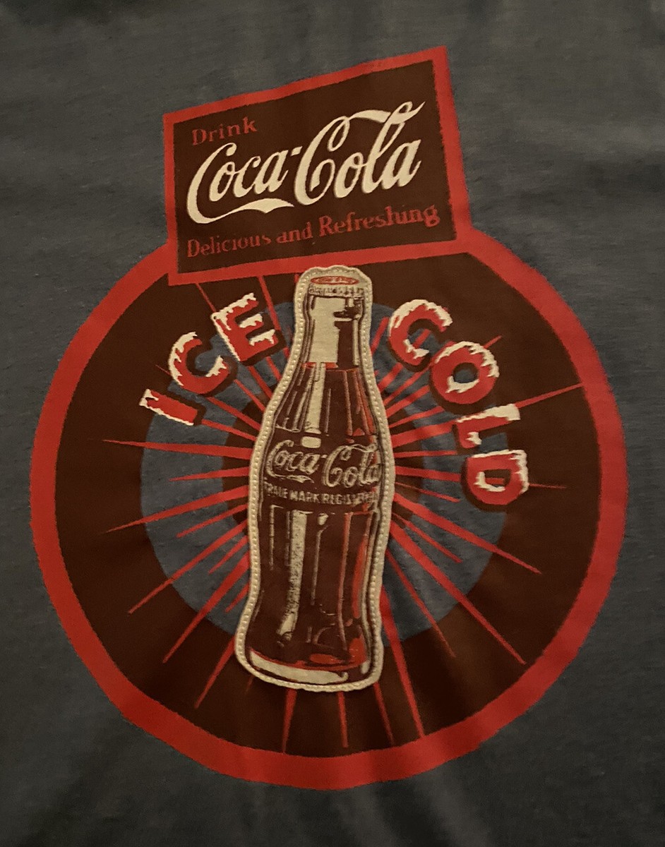 DRINK COCA-COLA DELICIOUS REFRESHING XL BLUE GRAPHIC T-SHIRT FAST FREE  SHIPPING