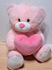 Wishpets Pink Teddy Bear Holding Heart Olivia 2021 12" Plush Valentine's Day