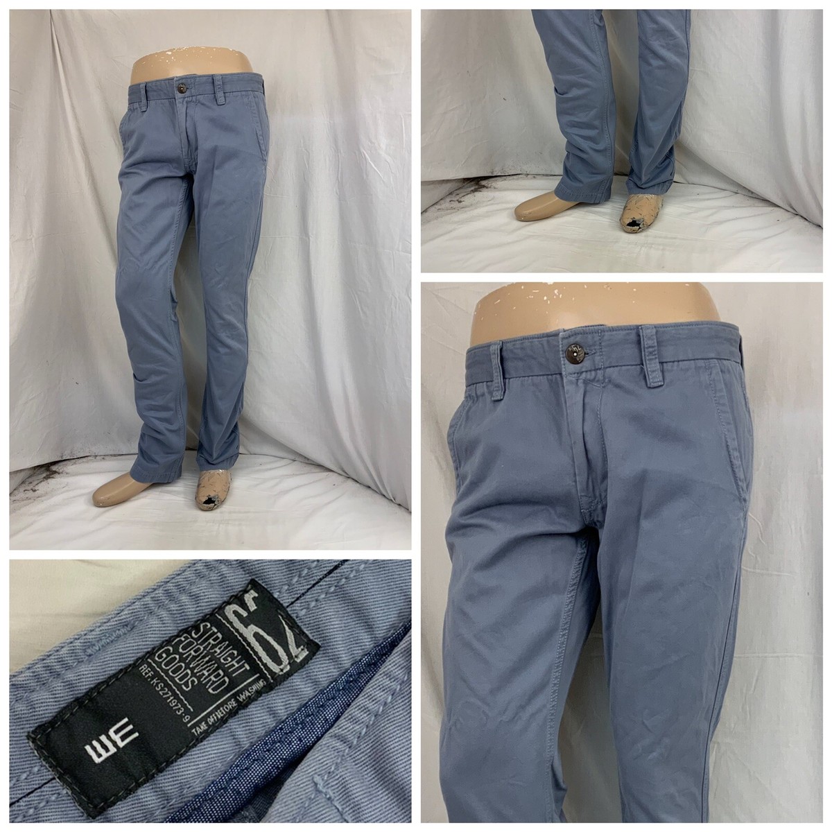 パンツ roll up pants WE Pants 33x34 Gray Cotton Stretch Flat Front “Chris” Low
