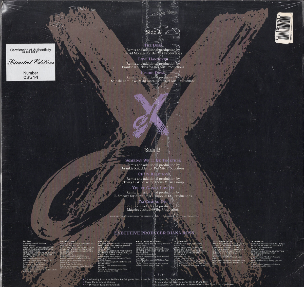 Diana Ross Diana Extended / The Remixes USA # 02514 12