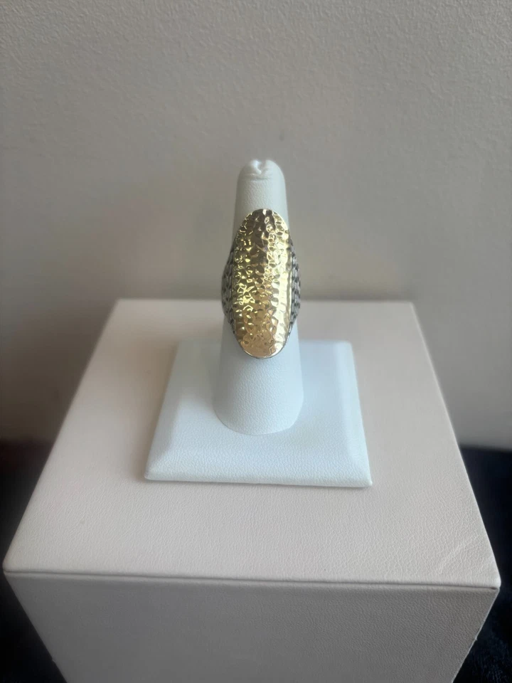 Anillo John Hardy martillado de plata de ley 925 y 18 quilates unido talla 7