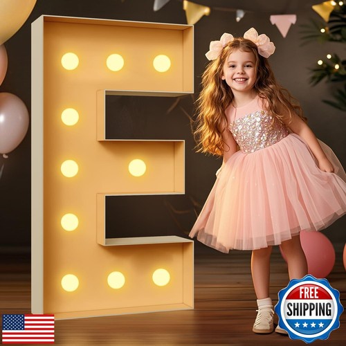 4FT Marquee Light Up Letters E, Large Light Up Letters for Baby Shower Annive