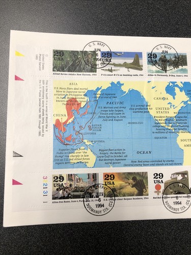 US 2838 WWII : Road To Victory FDC 1944 Half Sheet Of 10 Stamps - Picture 3 of 4