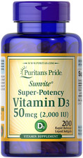 Vitamin D3 Super-Potency 2000 iu 50 mcg 200 Softgels D-3 Bone Immune Health D