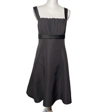 Davids Bridal Midi Black Formal Dress Bridesmaid Size 12 Cocktail Sleeveless