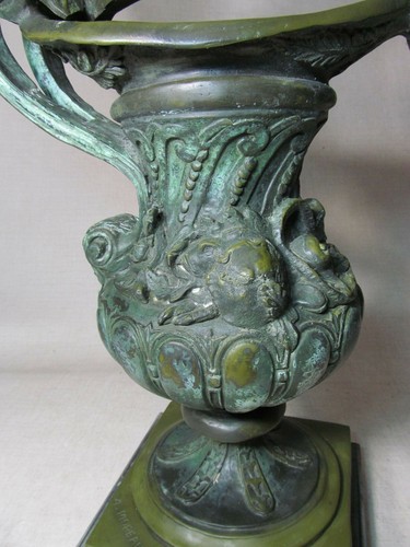 MOREAU BRONZE STATUE SCULPTURE NEPTUNE PITCHER ANTIQUE FRANCE 27” H 44 LB GREAT - Picture 9 of 11