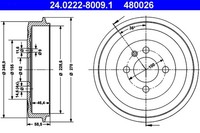2X Bremstrommel Ate 24.0222-8009.1 FüR Bmw E30 3Er 316 Ecotronic Baur 318 320