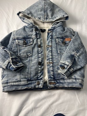 2 Boys/Girls 24 M 7 All Mankind Los Angeles Hooded Sherpa Lined Denim Jacket