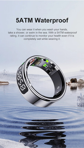 Smart Ring Waterproof Digital Display Heart Rate Sleep Sport Tracker Men Jewelry - Picture 21 of 26