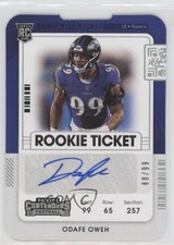 2021 Panini Contenders Rookie Variation Ticket Stub 88/99 Odafe Oweh Auto s3g