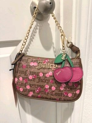 Juicy Couture ChestnutChino Pink Cherry Status Convertible Wristlet & Bag Charm