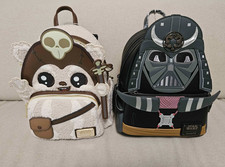 Loungefly Star Wars Ewok Logray and Samurai Darth Vader Backpack LE Set