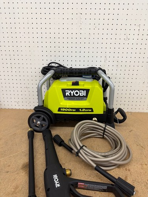 #ad RYOBI 1900 PSI 1.2 GPM Cold Water Electric Pressure Washer MISSING 2 NOZZLES $99.99