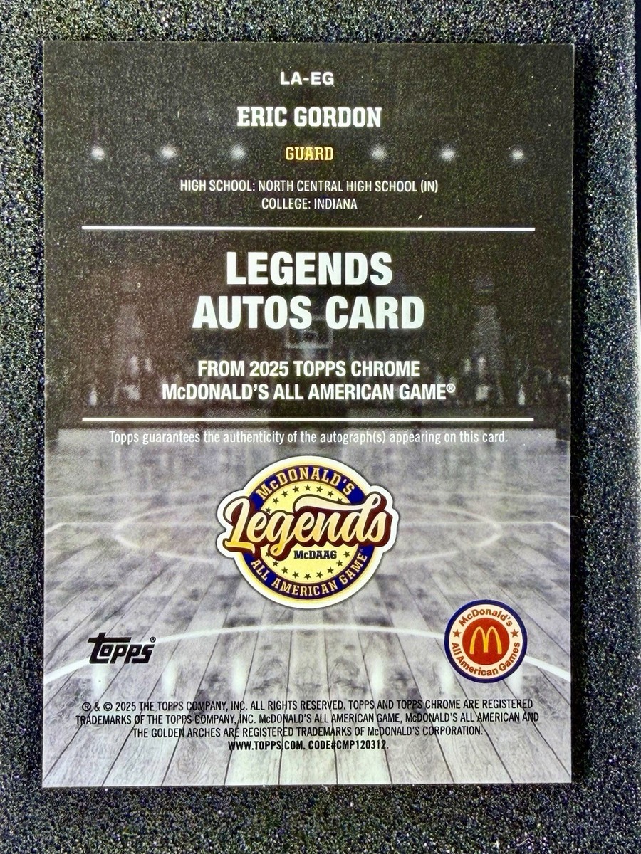 Eric Gordon LEGENDS AUTO Green /99 2025 Topps Chrome McDonald's