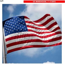 3x5 FT American Flag - Heavy Duty Polyester, Embroidered Stars Brass Grommets