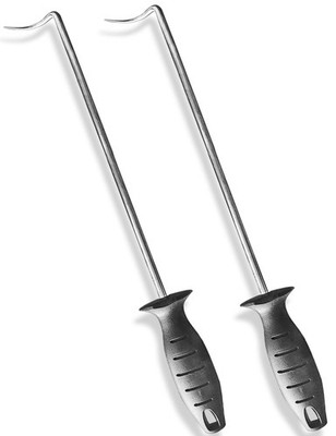 Large 17 inch Pigtail Food Flipper (Set of 2) - Premium Stainless Steel Meat ...