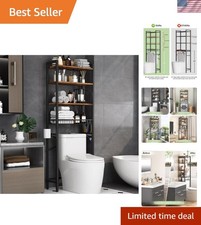 Over-The-Toilet Storage Rack, 4-Tier Bathroom Organizer Shelf Over Toilet wit...