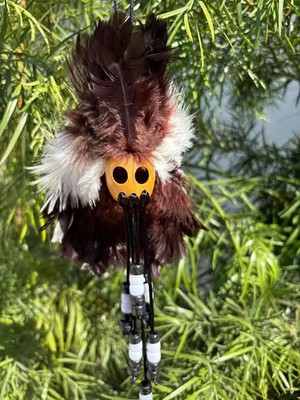 1'' Premium Kamani Ikaika Brown White Hawaiian Design Warrior Helmet Car Decor