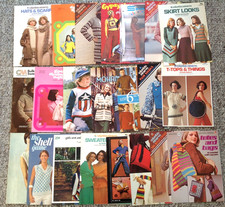 Vintage Knitting Knit Crochet Patterns Men Women Children Baby -22 Patterns