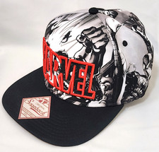 Marvel Comics Avengers Snapback Hat by Bioworld - Comic Panel Flat Bill Cap OSFA