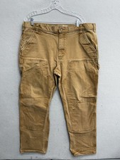 Carhartt Pants Mens 40x32 Brown 801 BRN Double Knee Workwear Made in USA Cotton