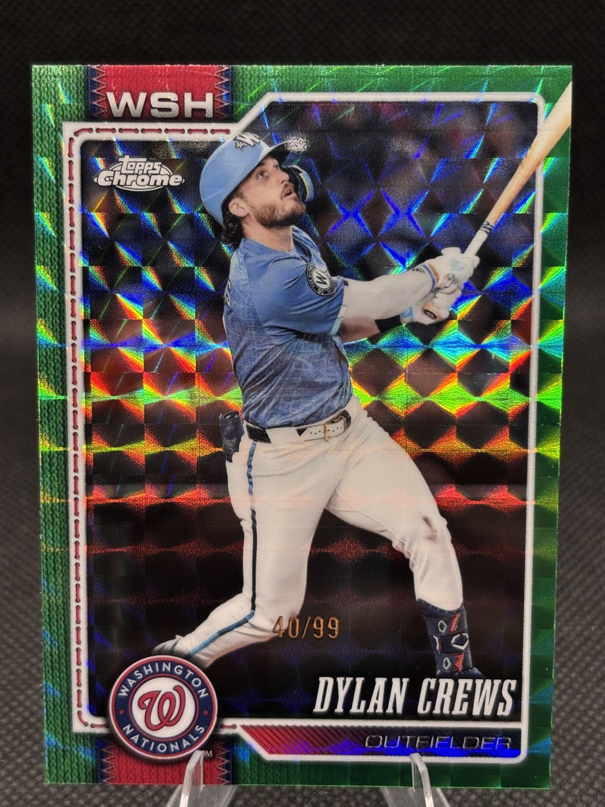 2026 Topps Chrome Dylan Crews Green Geometric Refractor /99 #54 Nationals 40/99