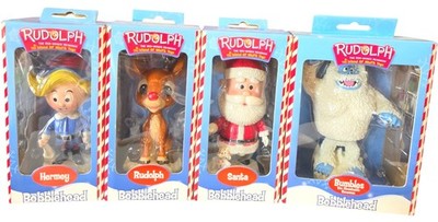 (SET OF 4) NEW: 2001 Rudolph & The Island of Misfit Toys Bobbleheads by Toysite