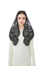 Elegant Veils for Catholic Church Lace Mantilla Chapel Veil for Women Traditi...
