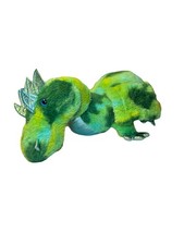 Dragon Green and Blue Plush w Metallic Wings 30 Long 8 High Stuffed Animal