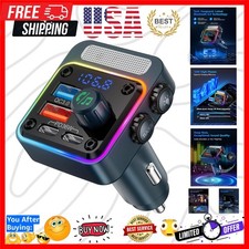 54W Bluetooth 5.3 Car Adapter with 4 Charging Ports PD 36W  QC3.0 18W , Wir...