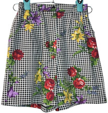 Vintage Darlyn Plaid Floral Mom Super High Waisted Shorts 8 Coastal Grandma