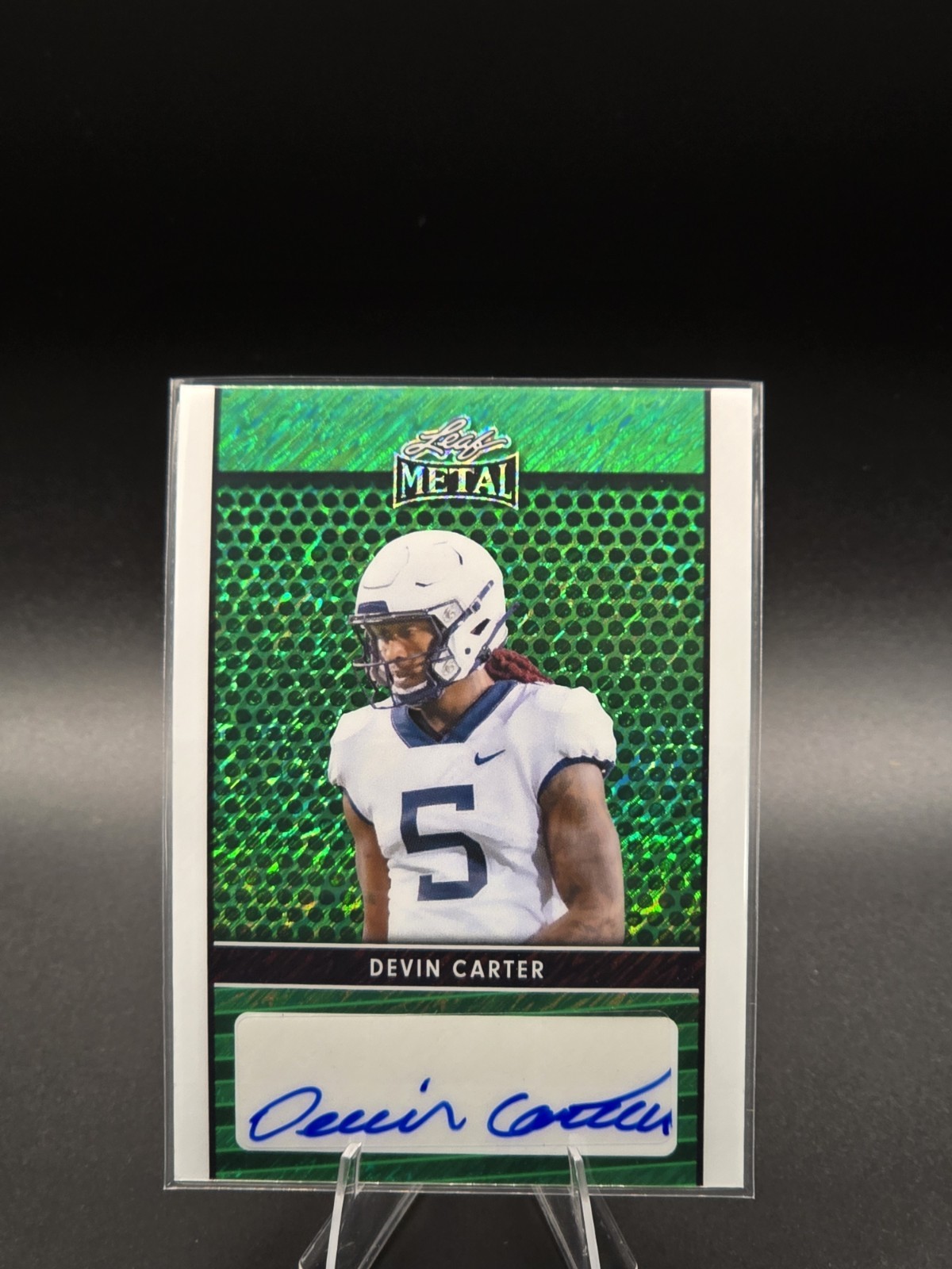 Devin Carter 2/7 2024 Leaf Metal Green Mojo Auto SSP Florida State Seminoles WR