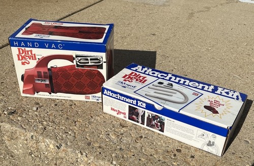 Dirt Devil Red Royal 103 Handheld Vacuum & ATTACHMENTS Works Great LOOK!