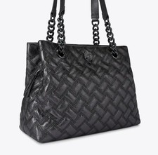 Image of Kurt Geiger Kensington Tote Bag Drench Leather Gunmetal Large Brand New RRP £289