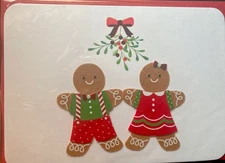 Papyrus Gingerbread Man & Woman Under Mistletoe