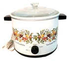 Vintage Kmart La Cuisine Sim-R-Pot Slow Cooker Spice of Life Milk Glass 3.5qt