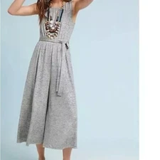 Anthropologie Meadow Rue Metallic Silver Jumpsuit  Size XXS 