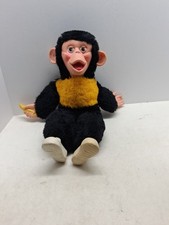 VINTAGE RUBBER FACE PLUSH MONKEY ZIP CHIMP ZIPPY DOLL RUSHTON GUND MY TOY 14"