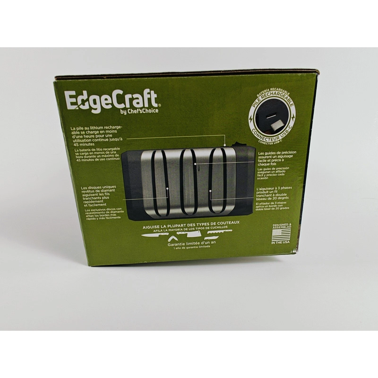 NIB EdgeCraft by Chef's Choice Rechargeable Electric Knife Sharpener Cordless