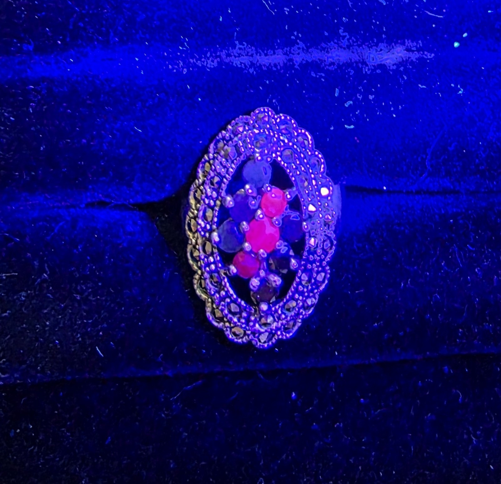 Sterling Silver Ruby Emerald Amethyst Marchasite … - image 6