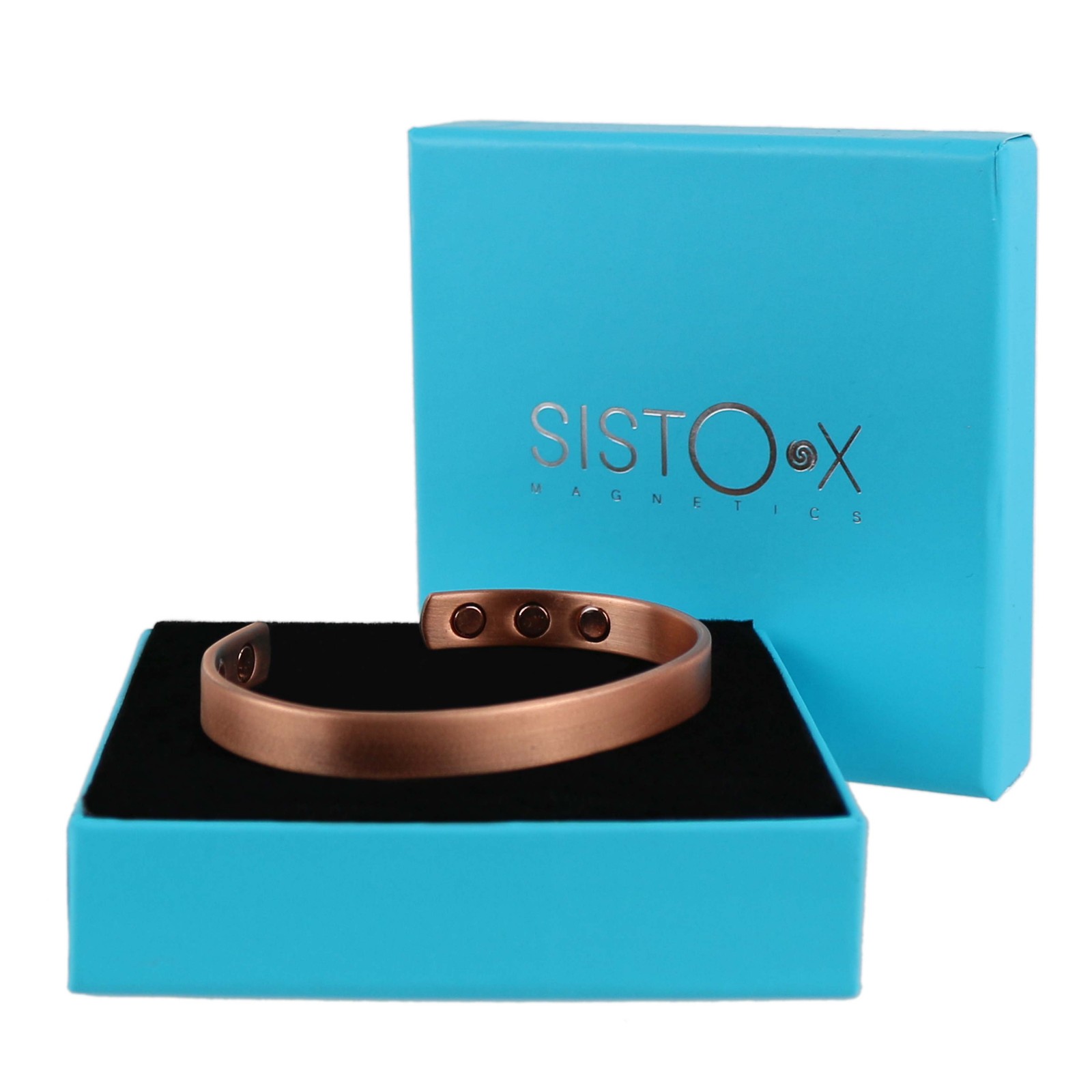Slim Magnetic Therapy Bangle/Bracelet 6 Magnets Matt Copper Design Health Rar...