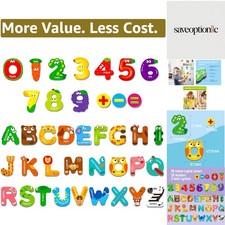 Magnetic Uppercase Letters and Numbers, Educational Learning Tool for Kids Wo...