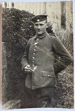 orig. Foto AK Soldat WK1 WW1 Erster Weltkrieg Uniform um 1917 Zigarette Rauchen