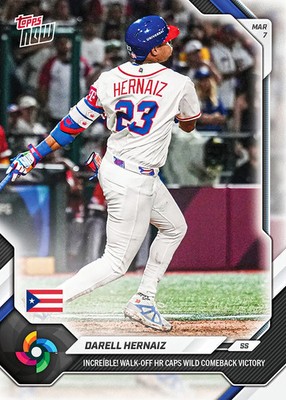 Darell Hernaiz 2026 Topps Now WBC #12 Team Puerto Rico WB12 - Presale