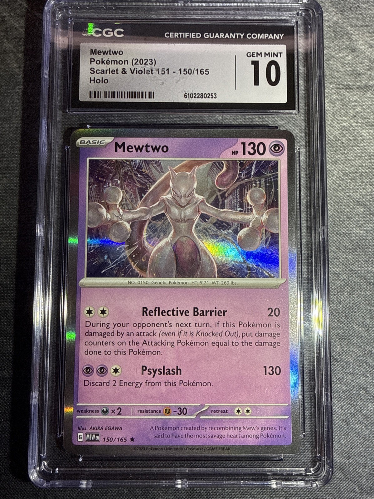 Mewtwo Pokemon 2023 Scarlet & Violet 151 - 150/165 Holo Gem Mint 10 CGC