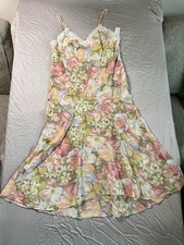 Vintage Faye Flowers Long Nightgown Polyester Sz L New Made In USA
