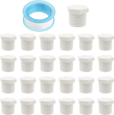 25 PCS Water Heater Drain Plug, 1/2 Inch NPT White Plastic Drain Plug, Compatibl