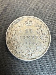 1874 H 25 Cent Kanada Silber Lot 2781