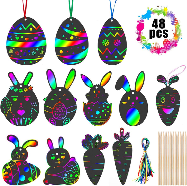 48 Stuck Ostern Kratzbilder FüR Kinder, Regenbogen Kratzpapier Zum Basteln Mit S-image
